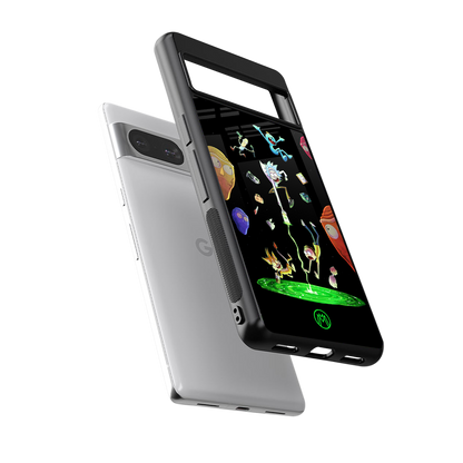 rick and morty amoled back phone cover | glass case for Google Pixel 8
