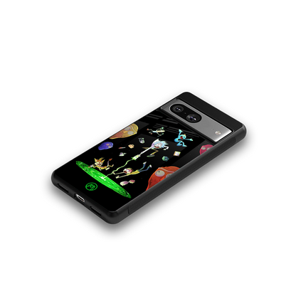rick and morty amoled back phone cover | glass case for Google Pixel 8