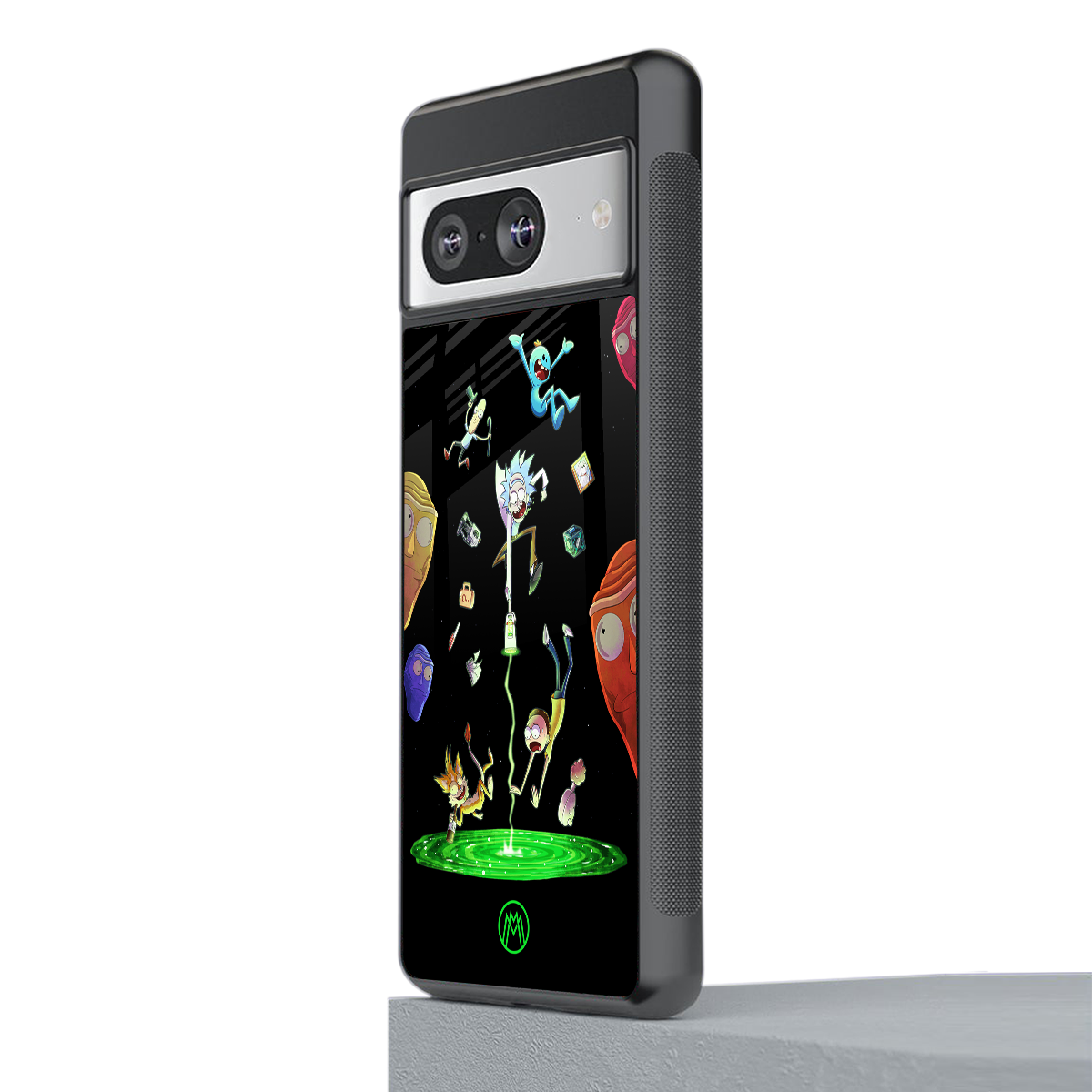 rick and morty amoled back phone cover | glass case for Google Pixel 8