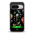 rick and morty amoled back phone cover | glass case for google pixel 9