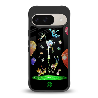 rick and morty amoled back phone cover | glass case for google pixel 9