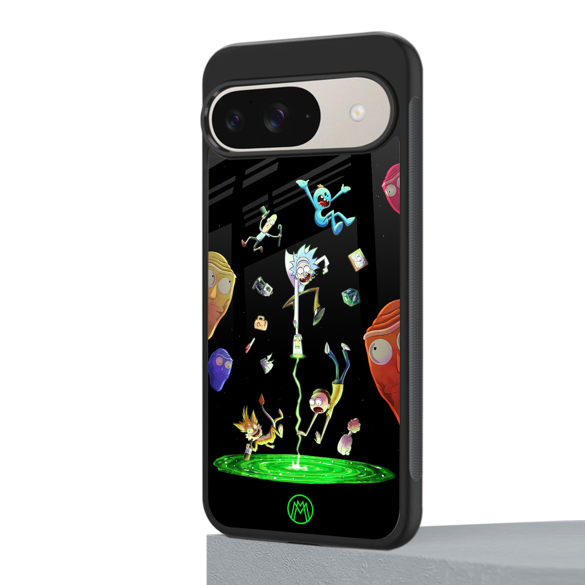 rick and morty amoled back phone cover | glass case for google pixel 9