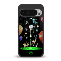rick and morty amoled back phone cover | glass case for google pixel 9 pro xl