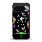 rick and morty amoled back phone cover | glass case for google pixel 9 pro xl