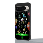 rick and morty amoled back phone cover | glass case for google pixel 9 pro xl