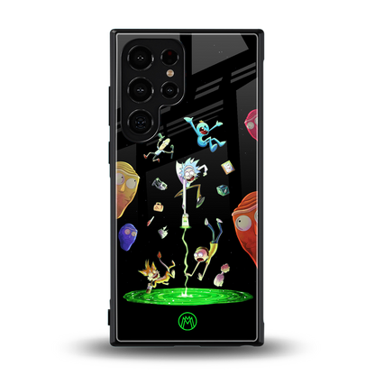 rick and morty amoled back phone cover | glass case for samsung galaxy s24 ultra