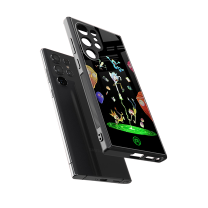 rick and morty amoled back phone cover | glass case for samsung galaxy s24 ultra