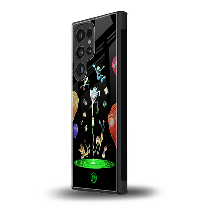 rick and morty amoled back phone cover | glass case for samsung galaxy s24 ultra