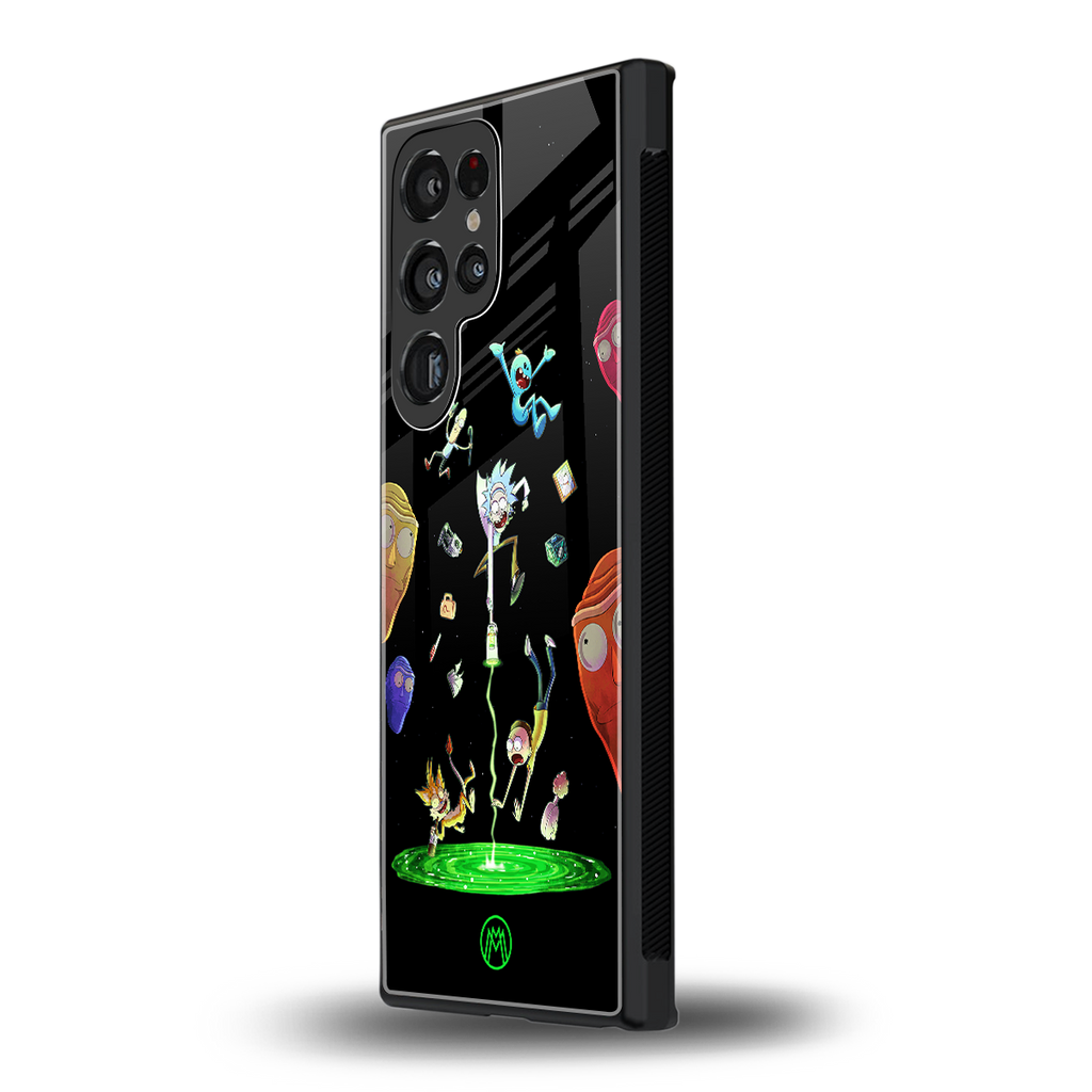 rick and morty amoled back phone cover | glass case for samsung galaxy s23 ultra