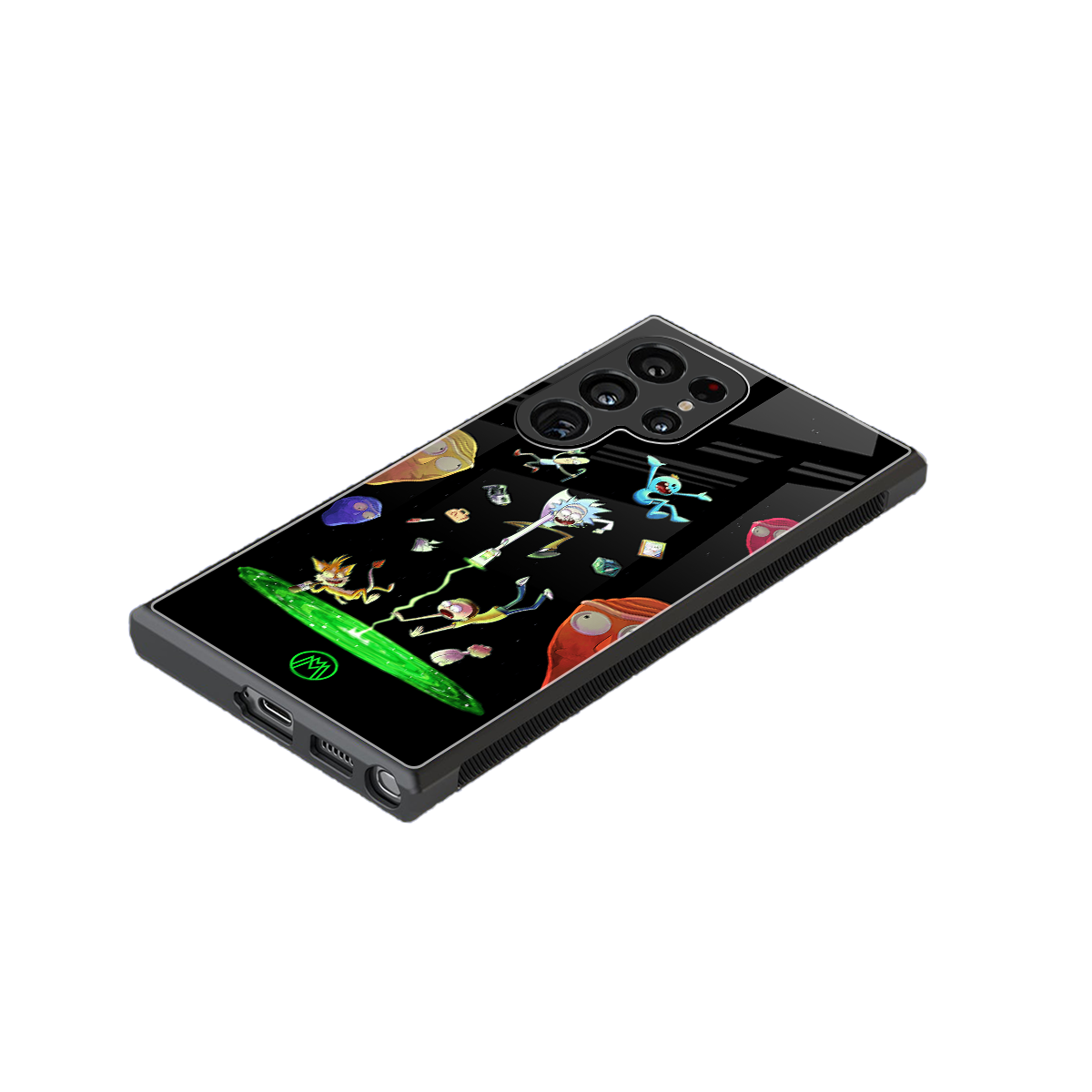 rick and morty amoled back phone cover | glass case for samsung galaxy s24 ultra