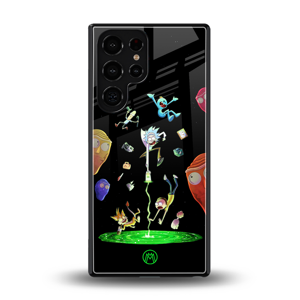 rick and morty amoled back phone cover | glass case for samsung galaxy s25 ultra