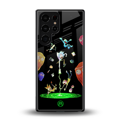 rick and morty amoled back phone cover | glass case for samsung galaxy s25 ultra