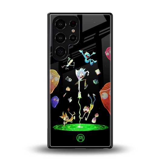 rick and morty amoled back phone cover | glass case for samsung galaxy s25 ultra