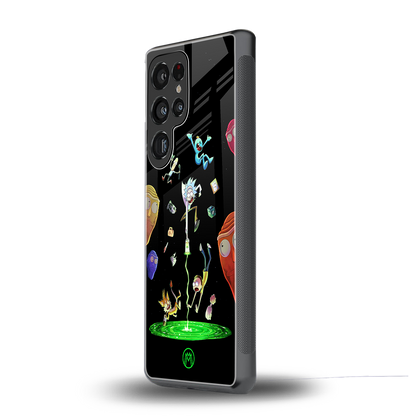rick and morty amoled back phone cover | glass case for samsung galaxy s25 ultra