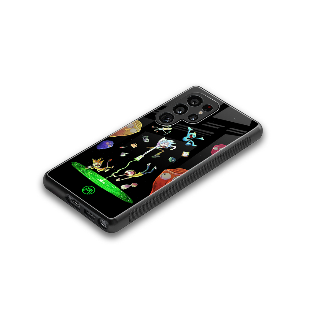 rick and morty amoled back phone cover | glass case for samsung galaxy s25 ultra