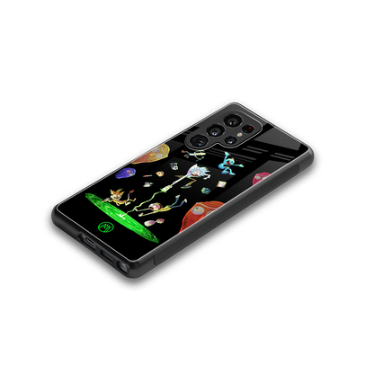 rick and morty amoled back phone cover | glass case for samsung galaxy s25 ultra