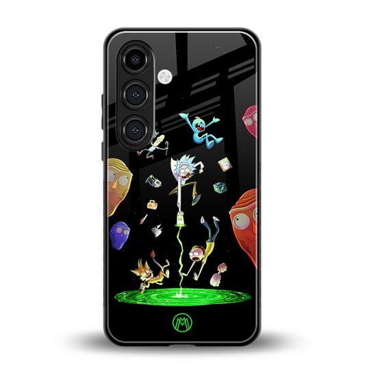 rick and morty amoled back phone cover | glass case for samsung galaxy s23 plus