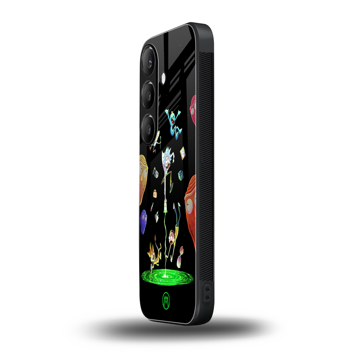 rick and morty amoled back phone cover | glass case for samsung galaxy s25 plus