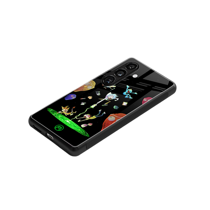 rick and morty amoled back phone cover | glass case for samsung galaxy s23 fe