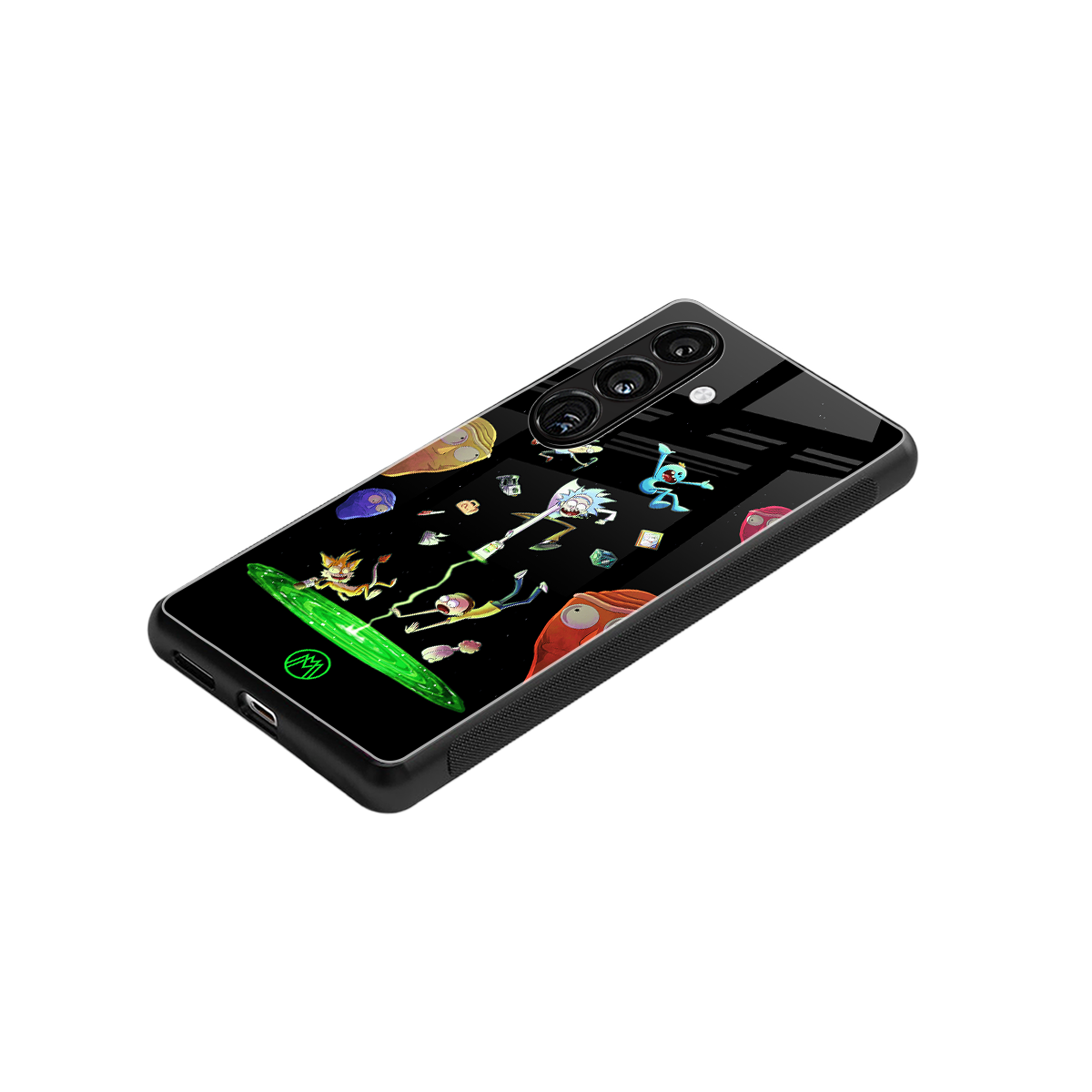 rick and morty amoled back phone cover | glass case for samsung galaxy s25 plus