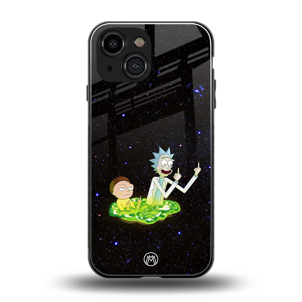 rick and morty fo aesthetic back phone cover | glass case for iphone 13 mini