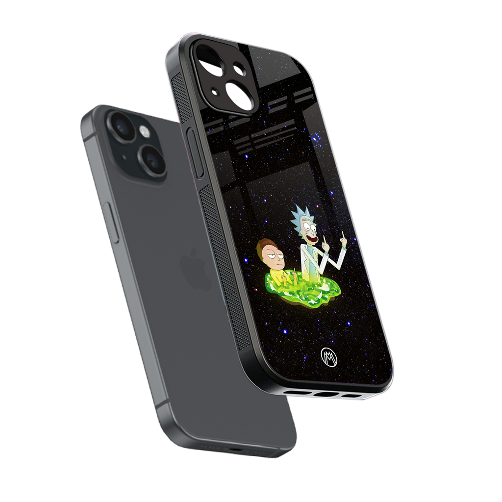 rick and morty fo aesthetic back phone cover | glass case for iphone 13 mini