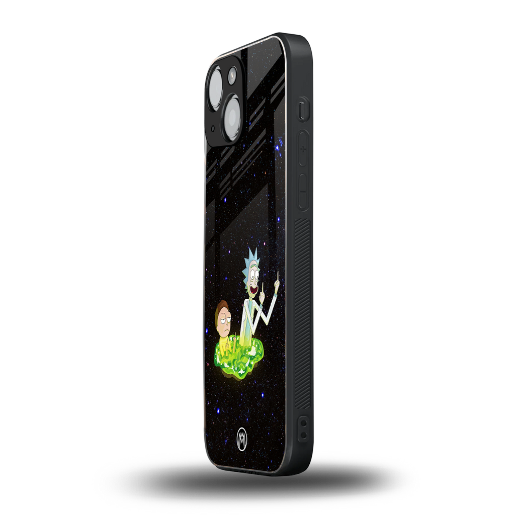 rick and morty fo aesthetic back phone cover | glass case for iphone 13 mini