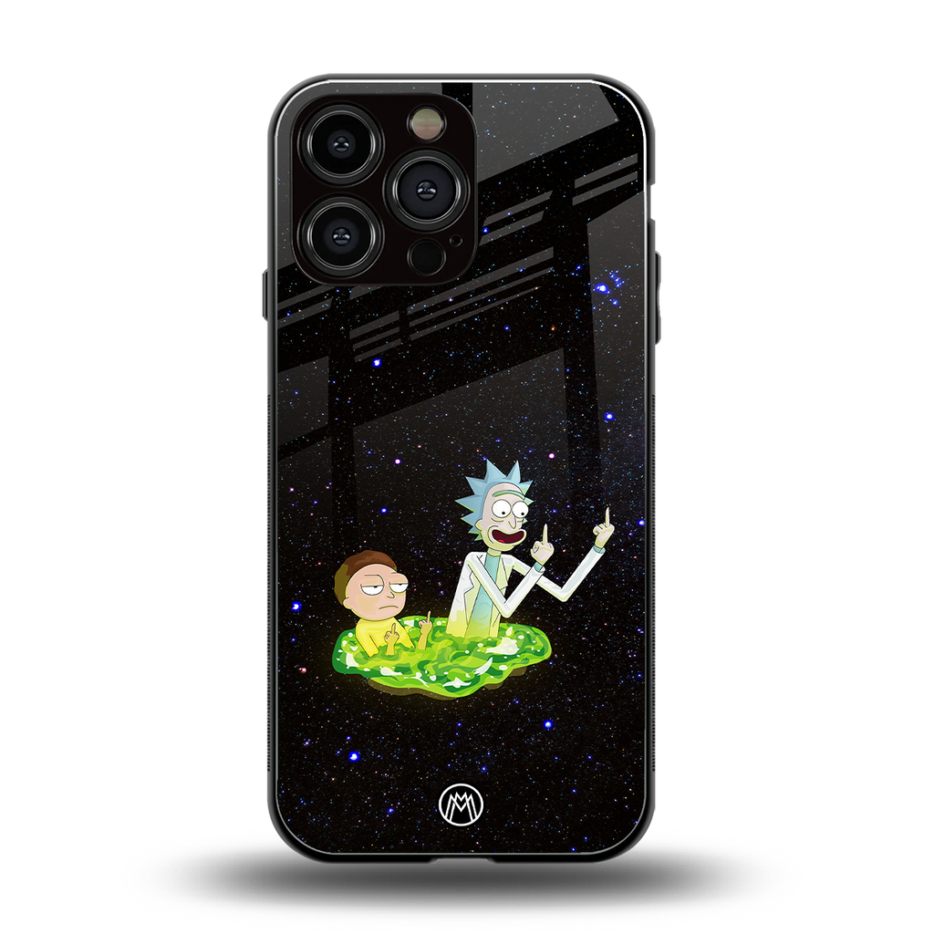 rick and morty fo aesthetic back phone cover | glass case for iphone 13 pro max
