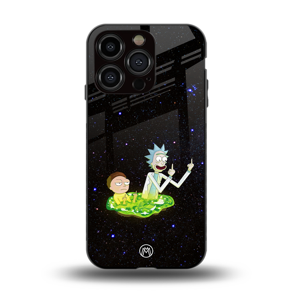 rick and morty fo aesthetic back phone cover | glass case for iphone 13 pro