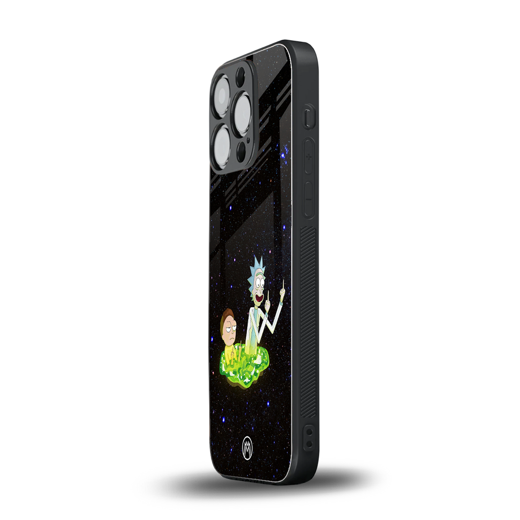 rick and morty fo aesthetic back phone cover | glass case for iphone 13 pro