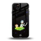 rick and morty fo aesthetic back phone cover | glass case for iphone 14 plus