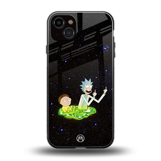 rick and morty fo aesthetic back phone cover | glass case for iphone 14 plus