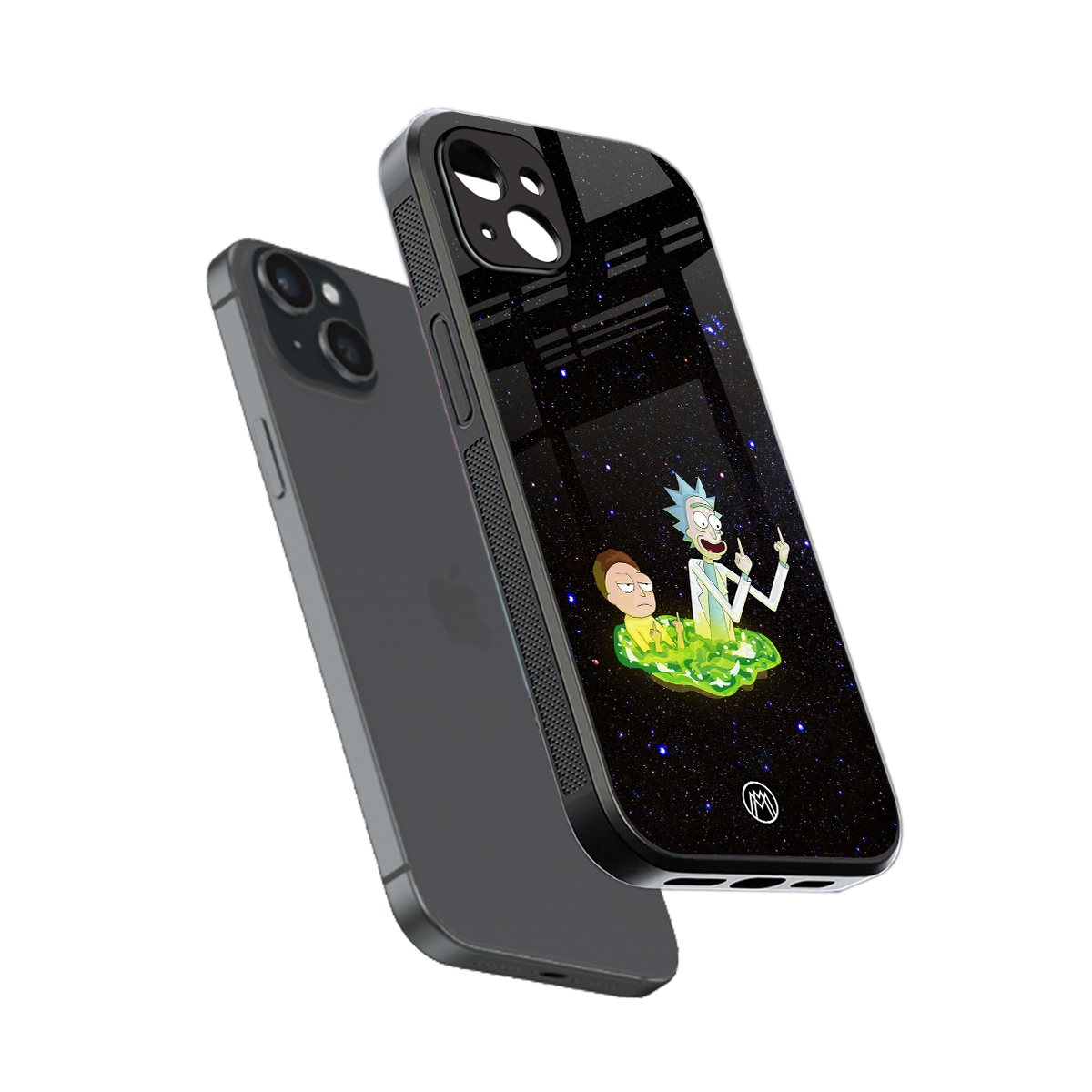 rick and morty fo aesthetic back phone cover | glass case for iphone 15 plus