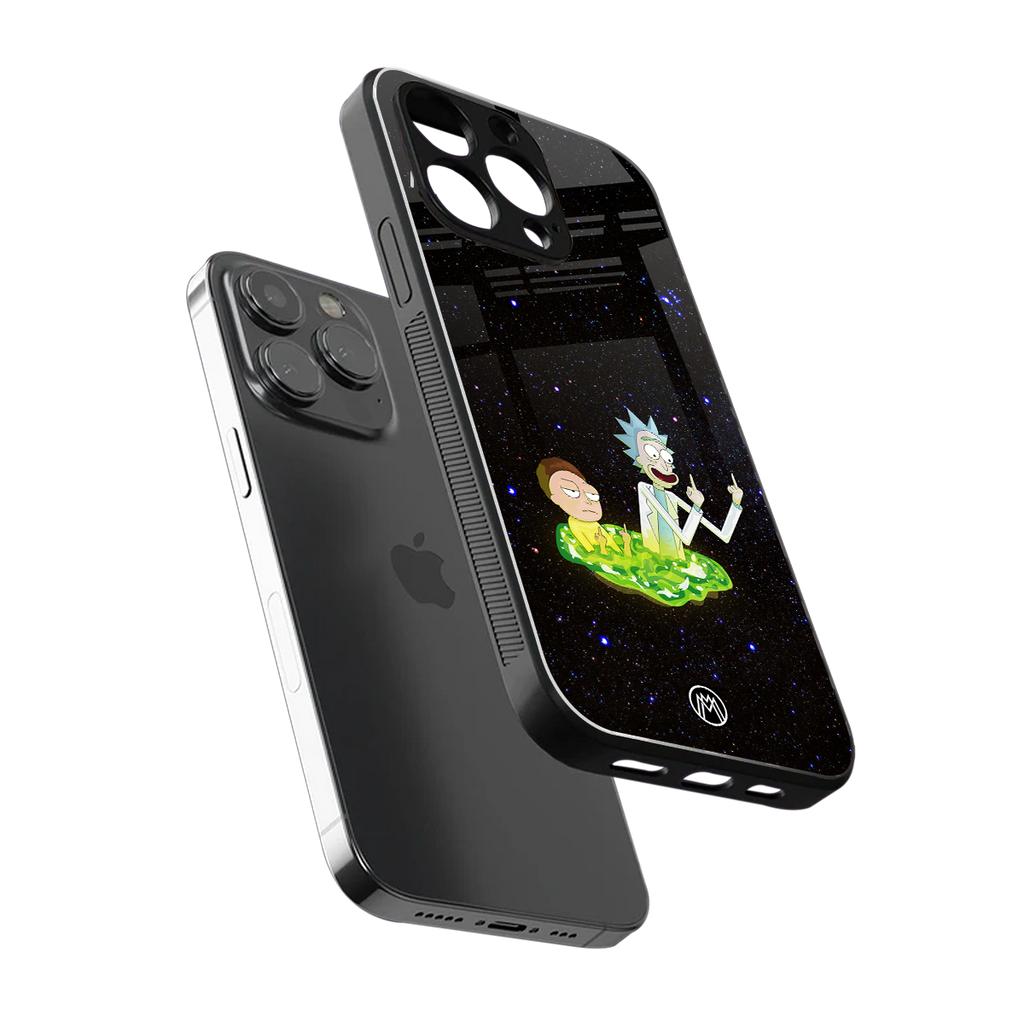 rick and morty fo aesthetic back phone cover | glass case for iphone 14 pro max