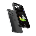 rick and morty fo aesthetic back phone cover | glass case for iphone 14 pro max