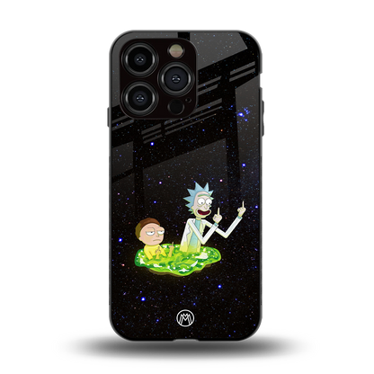 rick and morty fo aesthetic back phone cover | glass case for iphone 15 pro