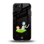 rick and morty fo aesthetic back phone cover | glass case for iphone 15