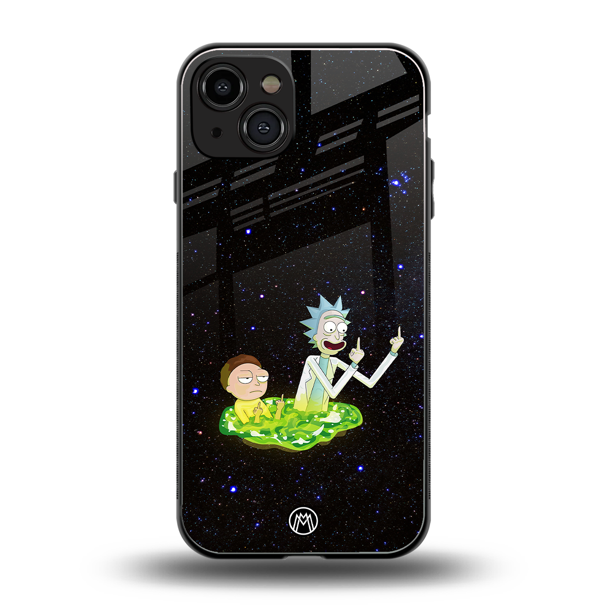 rick and morty fo aesthetic back phone cover | glass case for iphone 15