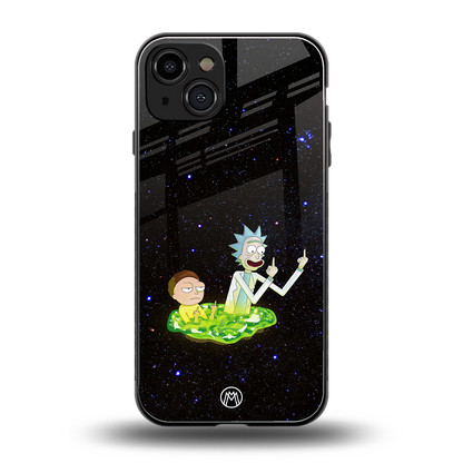 rick and morty fo aesthetic back phone cover | glass case for iphone 15