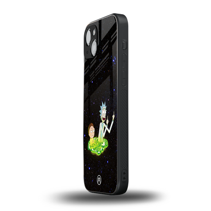 rick and morty fo aesthetic back phone cover | glass case for iphone 15