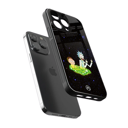 rick and morty fo aesthetic back phone cover | glass case for iphone 15 pro