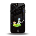 rick and morty fo aesthetic back phone cover | glass case for iphone 16 pro max