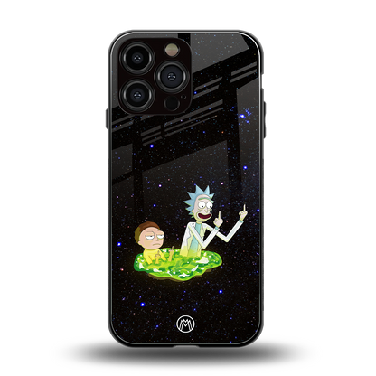 rick and morty fo aesthetic back phone cover | glass case for iphone 16 pro max