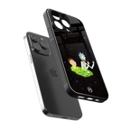 rick and morty fo aesthetic back phone cover | glass case for iphone 16 pro max