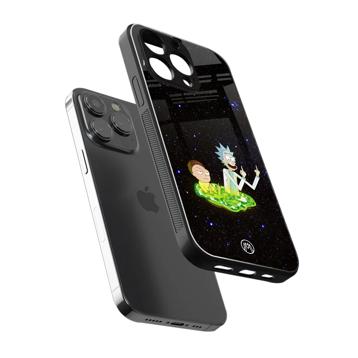 rick and morty fo aesthetic back phone cover | glass case for iphone 16 pro max