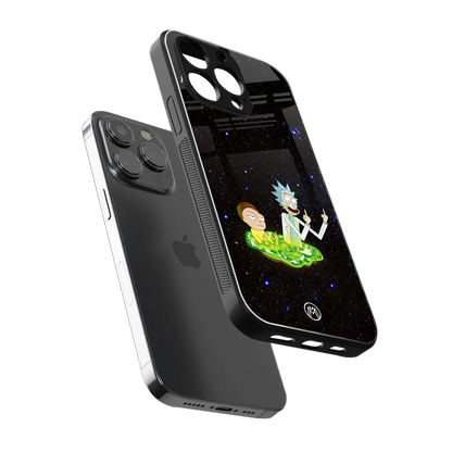 rick and morty fo aesthetic back phone cover | glass case for iphone 16 pro max