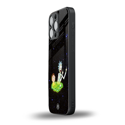 rick and morty fo aesthetic back phone cover | glass case for iphone 16 pro max