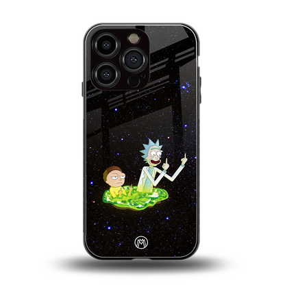 rick and morty fo aesthetic back phone cover | glass case for iphone 16 pro