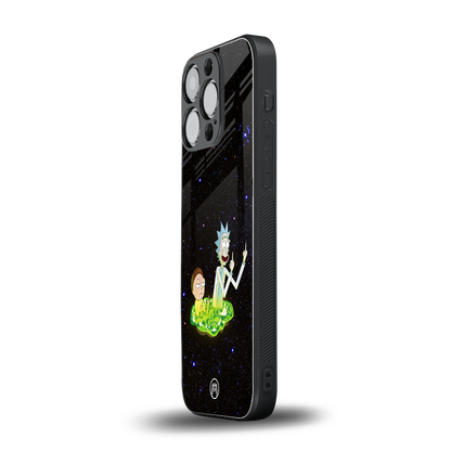rick and morty fo aesthetic back phone cover | glass case for iphone 16 pro