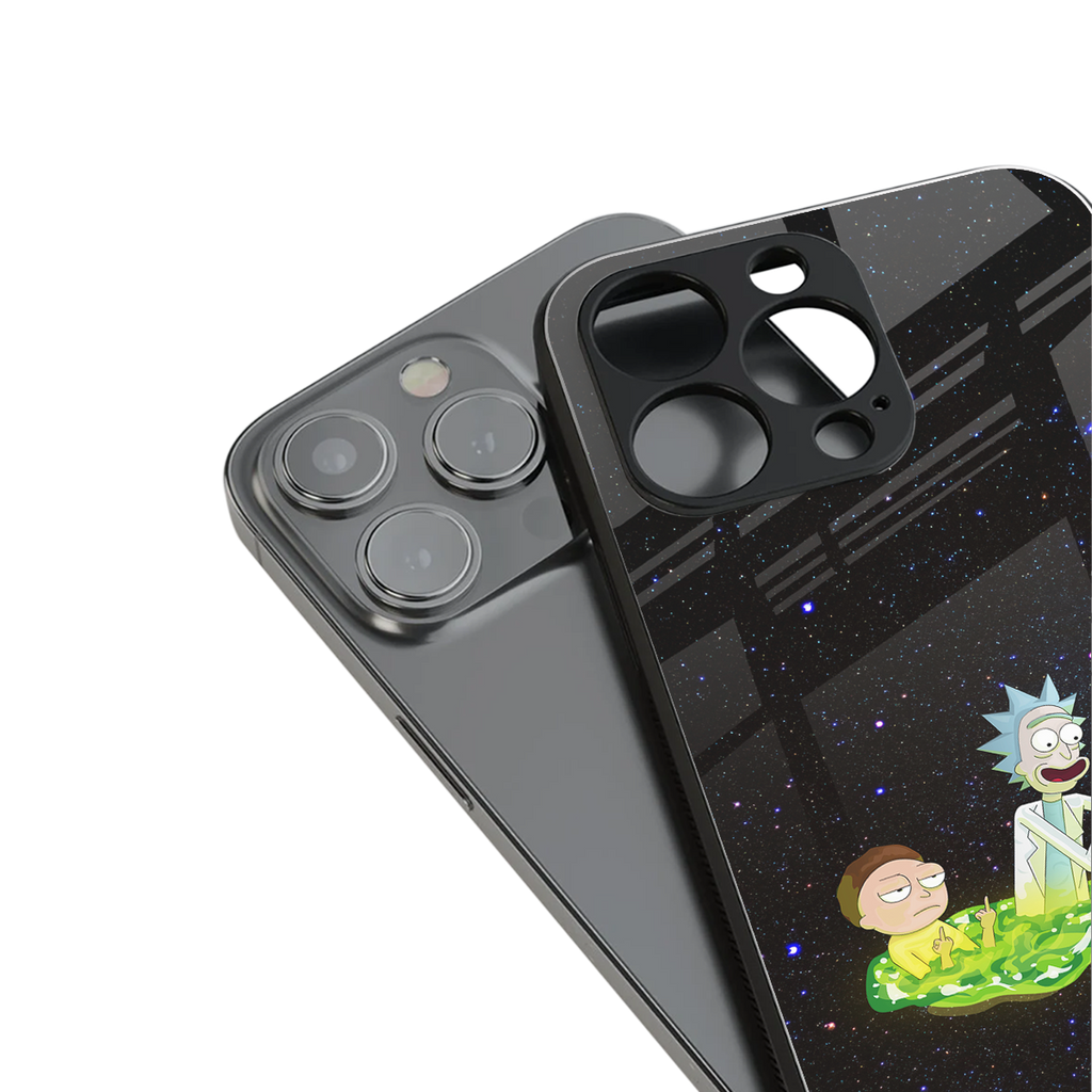 rick and morty fo aesthetic back phone cover | glass case for iphone 16